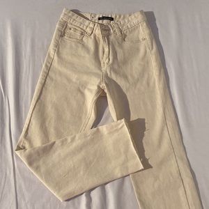 Beige straight leg jeans